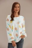 Saucony Store 24 Pineapple Print Round Neck Long Sleeve Sweatshirt