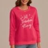 Red Round Neck Long Sleeve Sweatshirt With Letter Print -Saucony Store s2072801 1